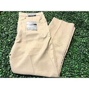 Falls Creek Men’s Pants 36x30 Straight Flat Front Khaki Casual Cotton Blend NWT